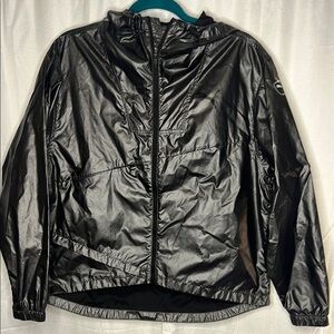 Puma Shiny Black/Dark Charcoal Gray Hooded Jacket size S / P